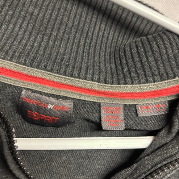 ESPRIT Men’s Essentials Gray Full Zip Sweater Size Medium - Picture 4 of 9
